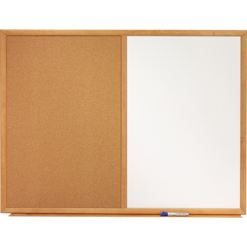 Dry-erase/Cork Board, 3'x2', Oak Frame