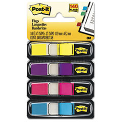 Self-Stick Small Flags, 1/2"x1-3/4", 140/PK, Bright Colors