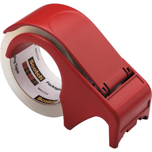 Handheld Tape Dispenser, Holds 3"Core/2" W 60yds, Red