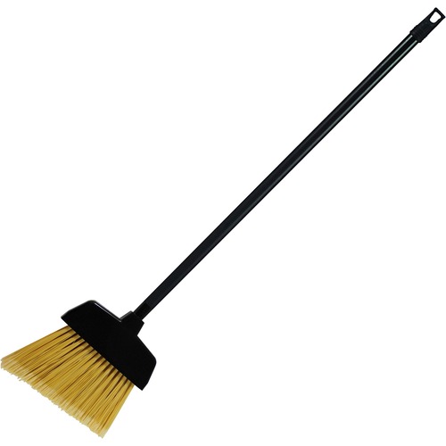 Angled Broom, f/Lobby Dust Pan Kit, Plastic, Black