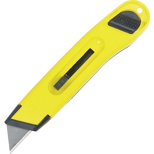 Retractable Utility Knife,Plastic Handle,6",Yellow