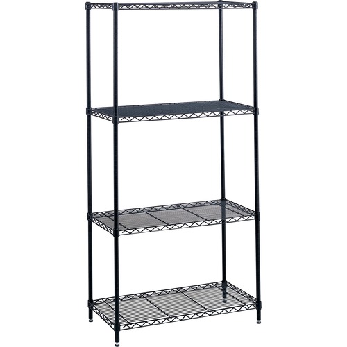4 Shelves Starter Unit,4 Posts,1000 lbs,48"x18"x72",Black