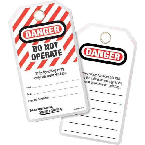 Lockout Tags,"Danger-Do Not Operate",3"x5-3/4",12/PK,BK/RD