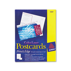 Color Laser Postcard, Perforated, 4"x6", 80/BX, White