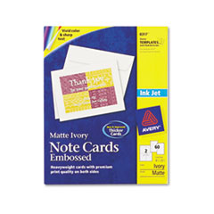 Inkjet Notecards Cards, Embossed, 4-1/4"x5-1/2", 60/BX, IY