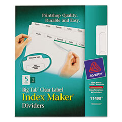 Index Maker Divider,Big Tab, 5 Tabs, 8-1/2"x11", WE