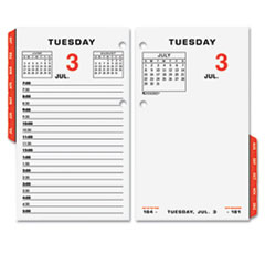 Calendar Refill,F/17 Base,Mthly Tabs,3-1/2"x6",BK/RD Inks