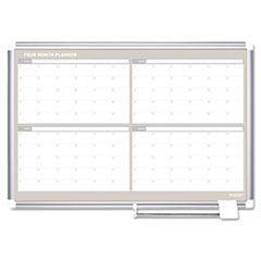 Dry-Erase Board, 4 Month Planner, 24"x36", White