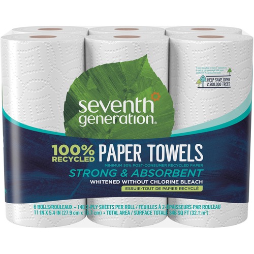 Paper Towels,Recycled,2-Ply,140 Sh,11"x5-2/5",6RL/PK,WE
