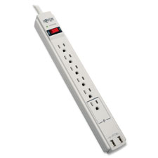 6-Outlet Surge Protector, 990 Joules, 2USB, BK