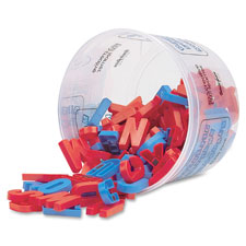 Magnetic Plastic Letters,Upper Case,1-1/2",108 Ct.,Blue/Red