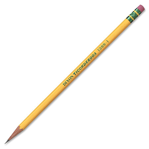 Ticonderoga Pencil,w/ Eraser,No 1,Extra Soft,YW