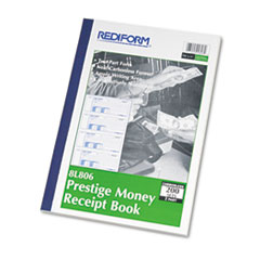 Money Receipts,Carbonless,2 Parts,4 p/Page,2-3/4"x7",200/BK