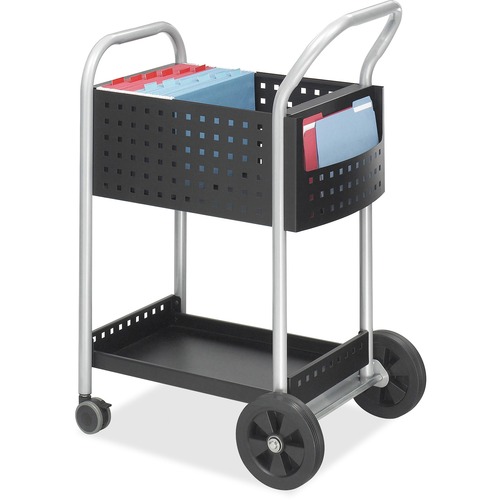 Mail Cart,w/ Side Pocket,22-1/2"x27-1/2"x40-1/2",Steel/Black