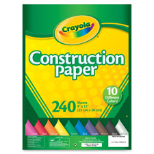Construction Paper, 9"x12", 240Shts/PK, Ast