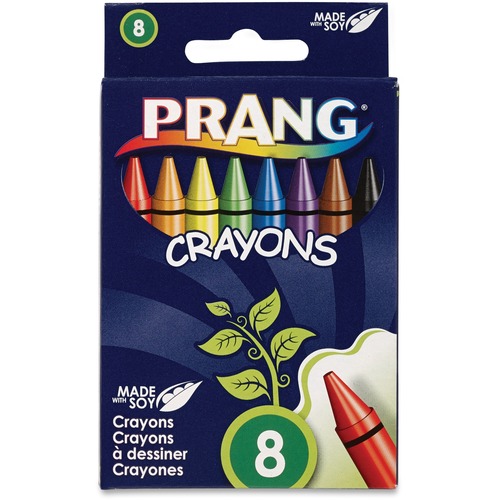 Wax Crayons in Hang Tab Box, 8/BX, Assorted