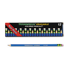 Eraser Tipped Checking Pencils, HB-Med, 12/ST, Blue