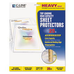 Top Load Sheet Protector, 50-Sht Cap, 8-1/2"x11", 25/BX, CL