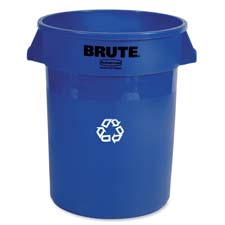 Recycling Container,Heavy-duty,32 Gal.,22"x22"x27-1/4",Blue