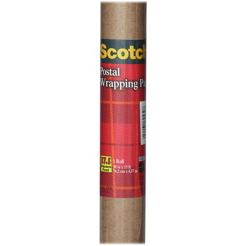 Postal Wrapping Paper, 60 lb., 30 in x 15 yards, Brown