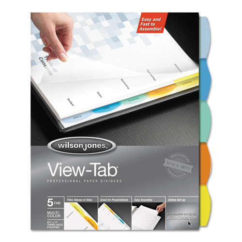 View Tab Paper Dividers, 5-Tab, 8-1/2"x11", Multi