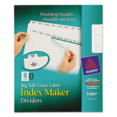 Index Maker Divider,Big Tab, 8 Tabs, 8-1/2"x11", WE