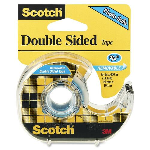 Double-sided Removable Tape, 3/4"x400", 12 Rolls/BX, Clear