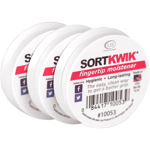 Sortkwik Fingertip Moistener, Non-Toxic,3/8 oz.,3/PK, White