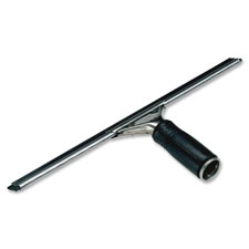 Pro Stainless Steel Squeegee, /w Rubber Handle Grip, 14", BK