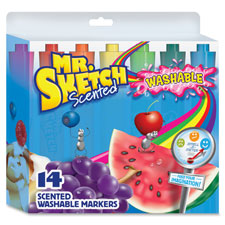 Mr Sketch Washable Markers, Chisel Tip, 14/ST, Scented/AST