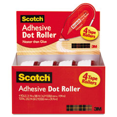 Adhesive Dot Roller, .31"x49', 4/PK, Clear