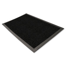 Wiper/Scraper Indoor Floor Mat, 4"x6", Charcoal Black
