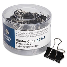 Binder Clips, SM/MD, 60/PK, Black