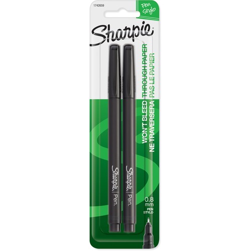 Sharpie Pen, Permanent, Fine Point, 2/PK, Black