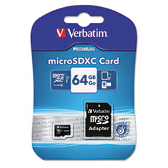 MICRO SDXC w/Adapter, 64GB, Black