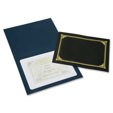 Certificate/Document Cover, Gold Foil Stamp, Black