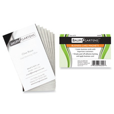 Business Card Magnets,Adhesive Back,3-1/2"x2", 25/PK, Black