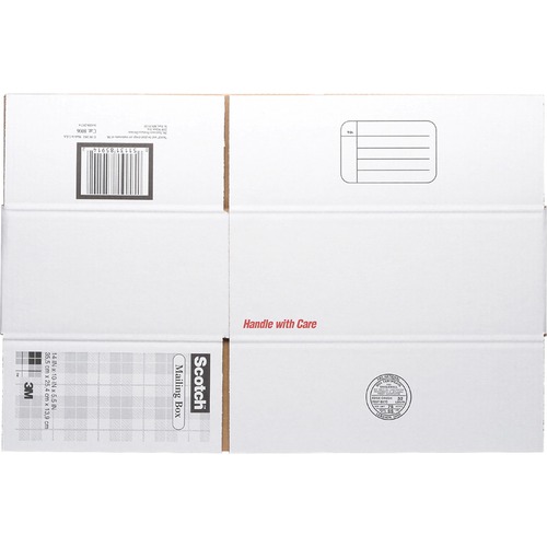 Mailing Box,Size C,Labels Included,14"x10"x5-1/2",White