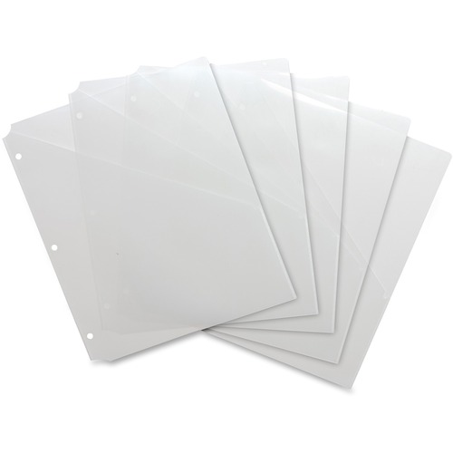 Binder Pockets, Poly, Letter, 8-1/2"x11", 5/PK, Clear