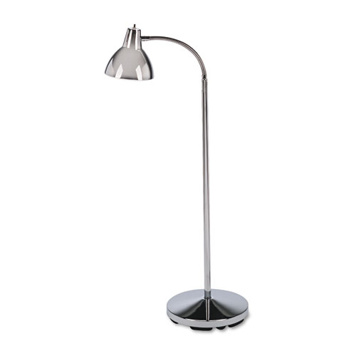 Exam Floor Lamp, 50-74" Adj H, 60W Bulb, Stainless Steel
