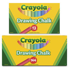 Crayola Chalk, 3-1/8"x3/8", 12/PK, Assorted Colors