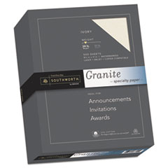 Granite Paper, 24lb, 8-1/2"x11", 25% Cotton, 500/BX, Ivory