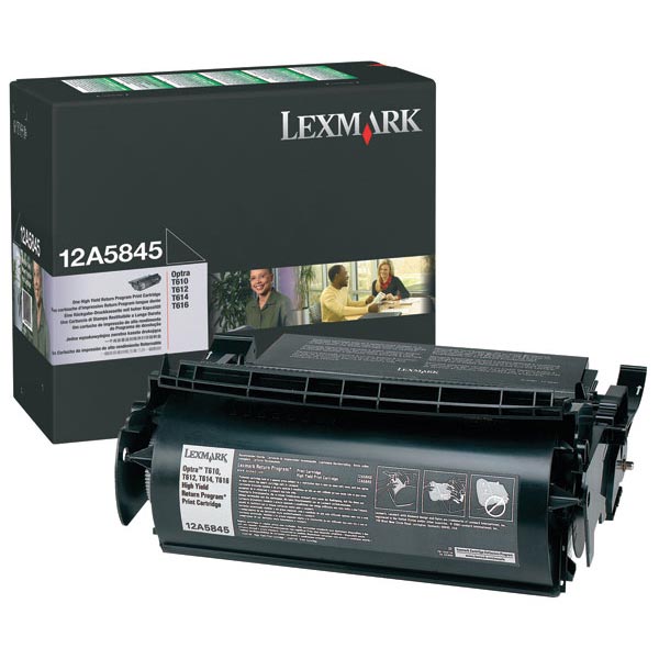 Genuine OEM Lexmark 12A5845 High Yield Black Return Program Toner Cartridge (25000 page yield)