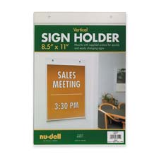 Wall Sign Holder, Horizontal, 11"x8-1/2", Clear