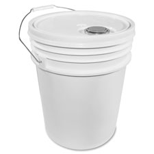 Utility Bucket,w/Steel Handle,5 Gal,11-1/14"x14-1/2",White