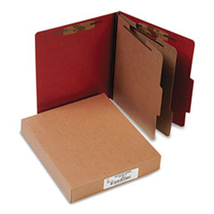 Classification Folders, 3" Exp,Letter,2 Partition, Earth Red