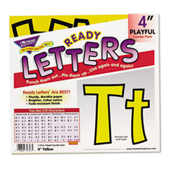 Letters, Punch Out, Playful, 4", 3/PK, Yellow