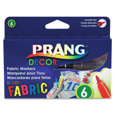 Permanent Fabric Markers, 6/ST, Ast