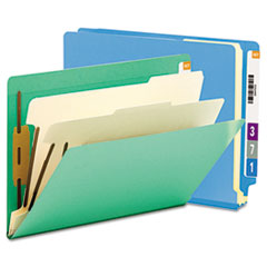 Classification Folders,2 Dividers, Letter, 10/BX, Blue