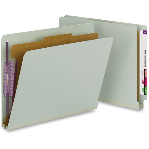 Classification Folders,1 Div,2" Exp,Ltr,10/BX,Gray Green